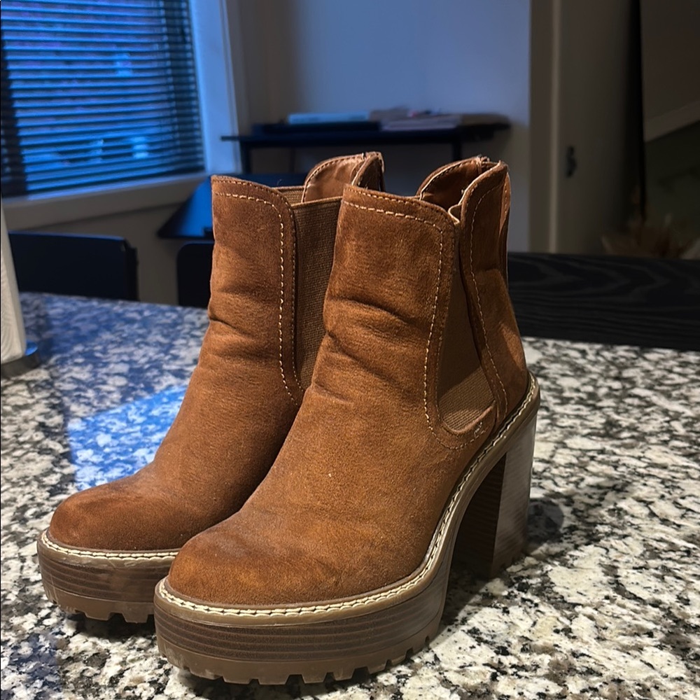 Brown Suede Ankle Boots